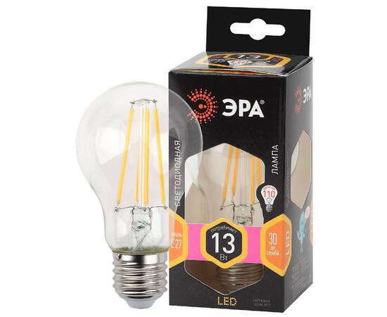 Лампа светодиодная Эра E27 13W 2700K F-LED A60-13W-827-E27 Б0035027