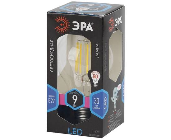 Лампа светодиодная Эра E27 9W 4000K F-LED A60-9W-840-E27 Б0043434, изображение 4