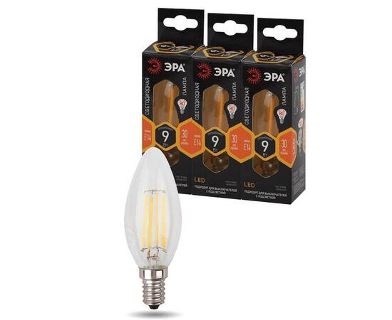 Лампа светодиодная Эра E14 9W 2700K F-LED B35-9w-827-E14 Б0046991, изображение 5