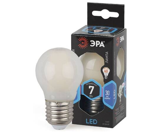 Лампа светодиодная Эра E27 7W 4000K F-LED P45-7W-840-E27 frost Б0027959
