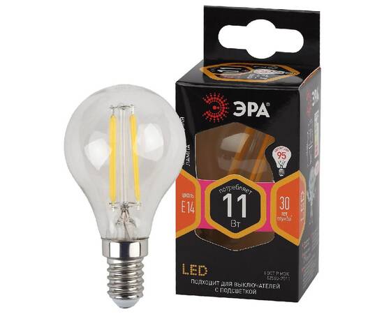 Лампа светодиодная Эра E14 11W 2700K F-LED P45-11w-827-E14 Б0047012