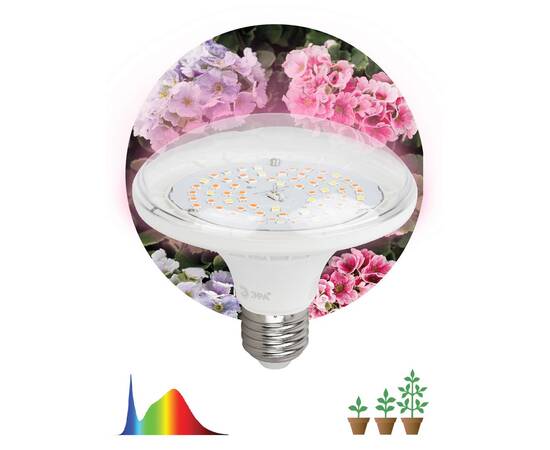 Фитолампа для растений светодиодная Эра E27 18W 6500K FITO-18W-Ra90-E27 Б0057710, изображение 6