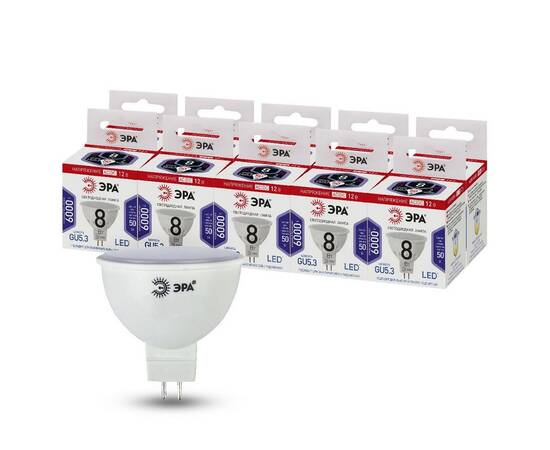 Лампа светодиодная Эра GU5.3 8W 6000K LED MR16-8W-12V-860-GU5.3 Б0049095, изображение 4