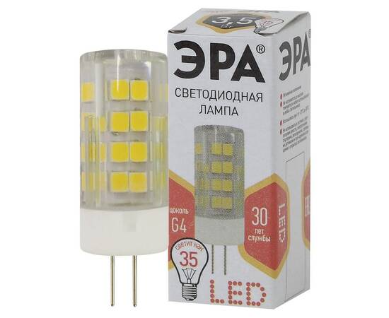 Лампа светодиодная Эра G4 3,5W 2700K LED JC-3,5W-220V-CER-827-G4 Б0027855