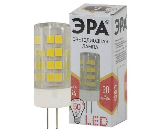 Лампа светодиодная Эра G4 5W 2700K LED JC-5W-220V-CER-827-G4 Б0027857