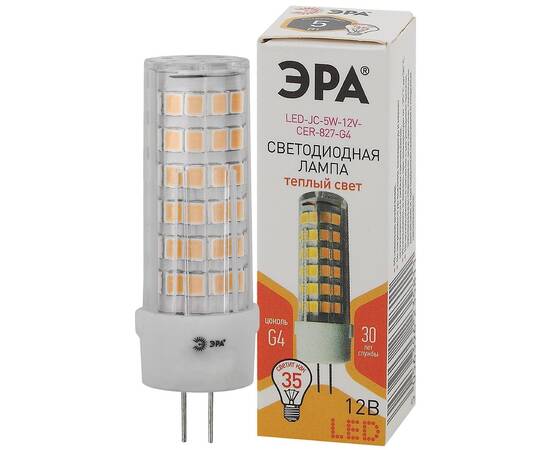 Лампа светодиодная Эра G4 5W 2700K LED JC-5W-12V-CER-827-G4 Б0049087