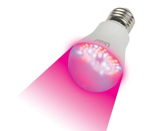 Лампа светодиодная для растений (09645) Uniel E27 9W прозрачная LED-A60-9W/SP/E27/CL ALM01WH