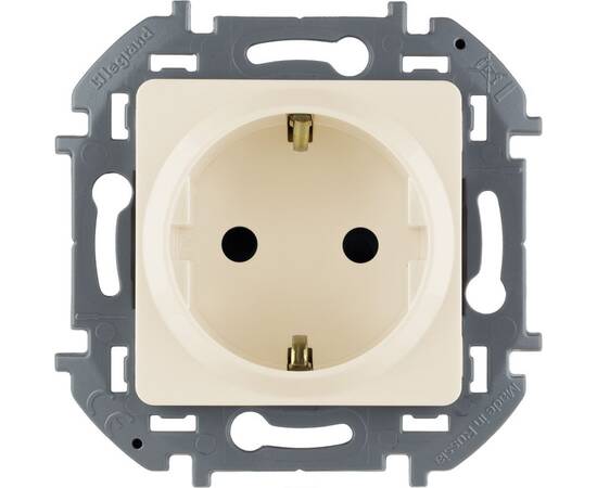 Розетка 2К+З со шторками - немецкий стандарт - 16 А - 250 В~ - INSPIRIA - слоновая кость