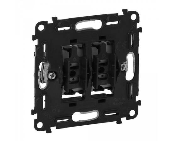 Выключатель двухклавишный Legrand Valena Мех In Matic 10AX 250V с подсветкой безвинт. зажим 752005