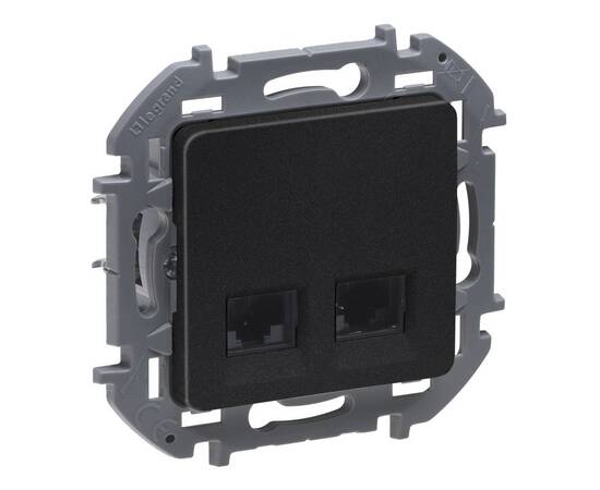 Двойная розетка RJ 45 категория 6 UTP INSPIRIA антрацит