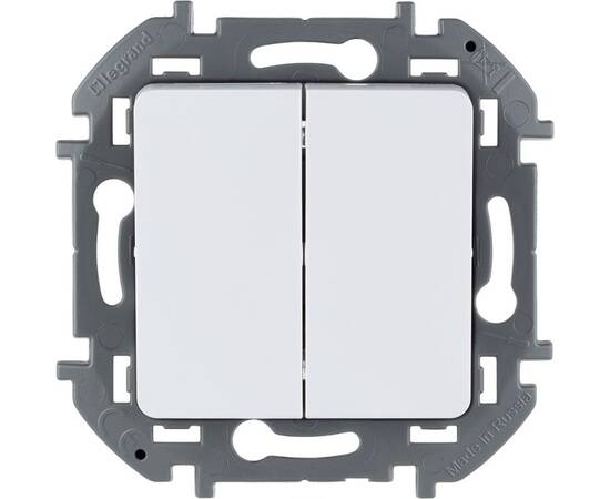 Выключатель двухклавишный - INSPIRIA - 10 AX - 250 В~ - белый