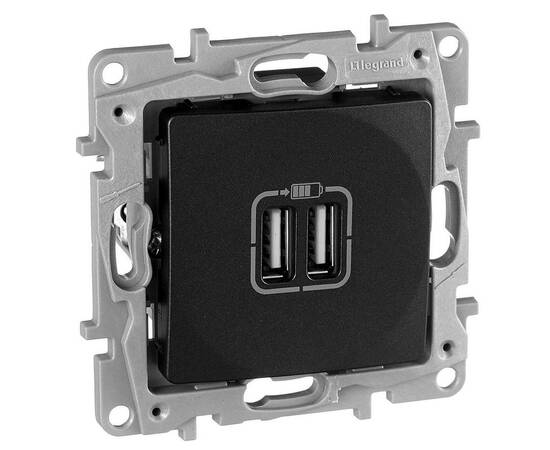 Розетка 2хUSB Legrand Etika антрацит 672694