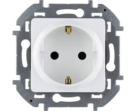 Розетка 2К+З со шторками - немецкий стандарт - 16 А - 250 В~ - INSPIRIA - белый