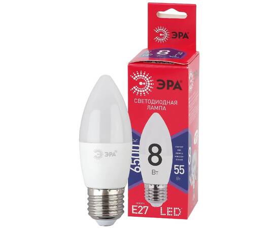 Лампа светодиодная Эра E27 8W 6500K LED B35-8W-865-E27 R Б0045342