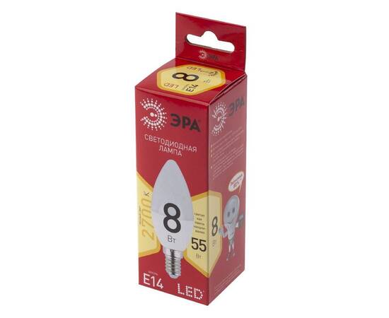 Лампа светодиодная Эра E14 8W 2700K LED B35-8W-827-E14 R Б0050694, изображение 2