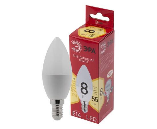 Лампа светодиодная Эра E14 8W 2700K LED B35-8W-827-E14 R Б0050694, изображение 3