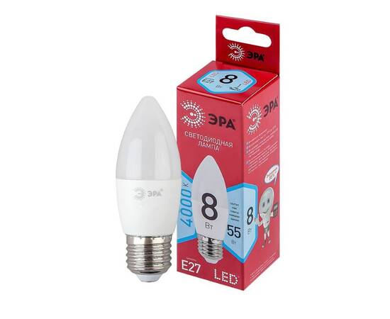 Лампа светодиодная Эра E27 8W 4000K LED B35-8W-840-E27 R Б0050695, изображение 3