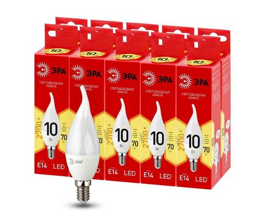 Лампа светодиодная Эра E14 10W 2700K LED BXS-10W-827-E14 R Б0051854, изображение 4