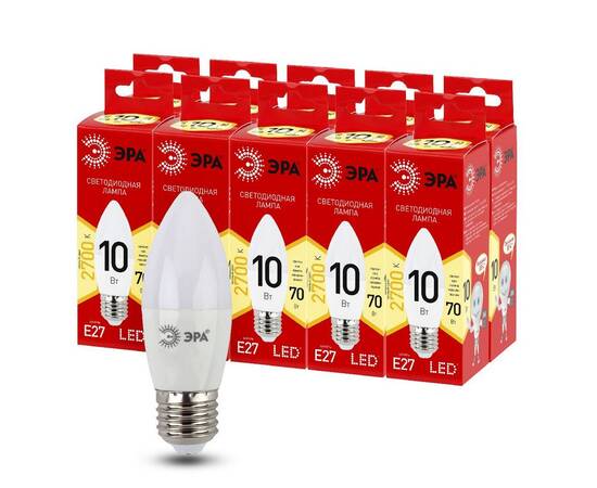 Лампа светодиодная Эра E27 10W 2700K LED B35-10W-827-E27 R Б0052377, изображение 4