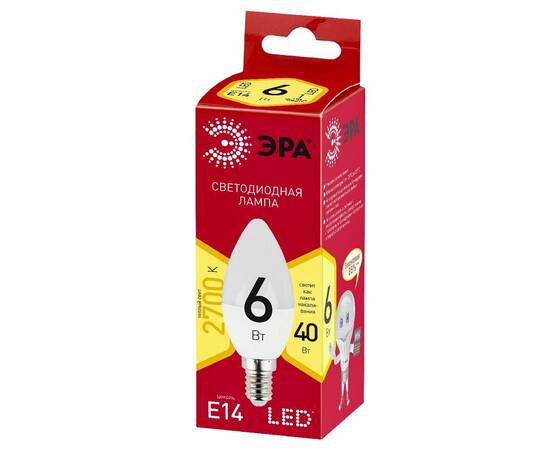 Лампа светодиодная Эра E14 6W 2700K LED B35-6W-827-E14 R Б0052383, изображение 2