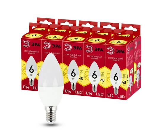 Лампа светодиодная Эра E14 6W 2700K LED B35-6W-827-E14 R Б0052383, изображение 3