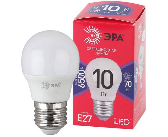 Лампа светодиодная Эра E27 10W 6500K LED P45-10W-865-E27 R Б0045355