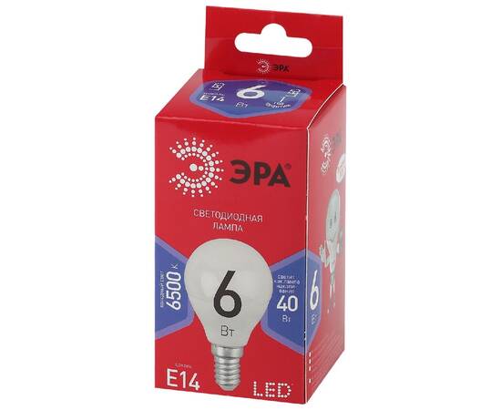 Лампа светодиодная Эра E14 6W 6500K LED P45-6W-865-E14 R Б0045356, изображение 4