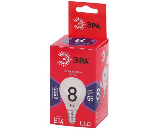 Лампа светодиодная Эра E14 8W 6500K LED P45-8W-865-E14 R Б0045358, изображение 4