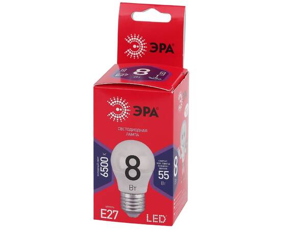 Лампа светодиодная Эра E27 8W 6500K LED P45-8W-865-E27 R Б0045359, изображение 4