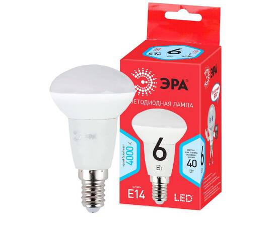 Лампа светодиодная Эра E14 6W 4000K LED R50-6W-840-E14 R Б0050700