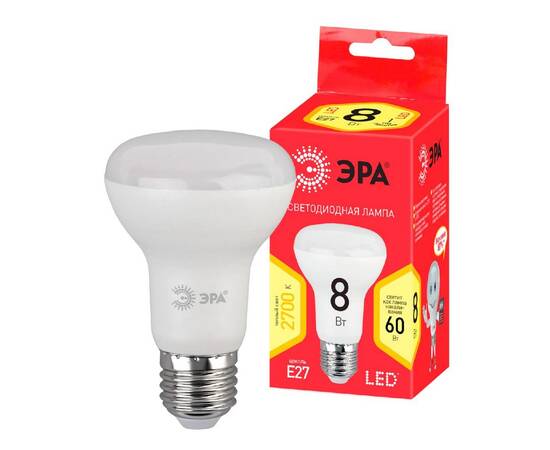 Лампа светодиодная Эра E27 8W 2700K LED R63-8W-827-E27 R Б0050701