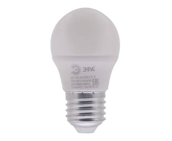 Лампа светодиодная Эра E27 6W 4000K LED P45-6W-840-E27 R Б0049644, изображение 2