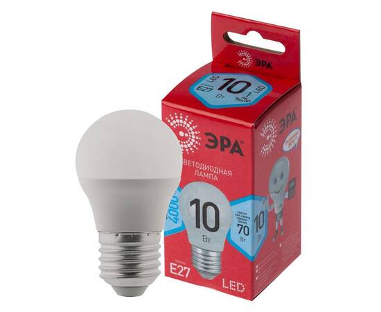 Лампа светодиодная Эра E27 10W 4000K LED P45-10W-840-E27 R Б0050234, изображение 2
