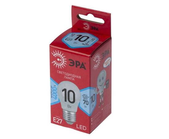 Лампа светодиодная Эра E27 10W 4000K LED P45-10W-840-E27 R Б0050234, изображение 3