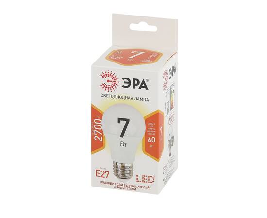 Лампа светодиодная Эра E27 7W 2700K LED A60-7W-827-E27 Б0029819, изображение 3