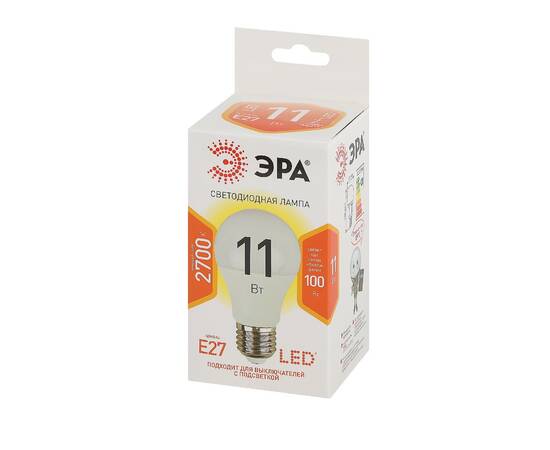 Лампа светодиодная Эра E27 11W 2700K LED A60-11W-827-E27 Б0030910, изображение 3