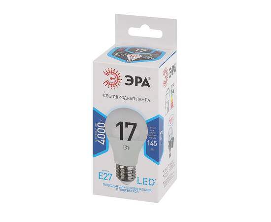 Лампа светодиодная Эра E27 17W 4000K LED A60-17W-840-E27 Б0031700, изображение 4