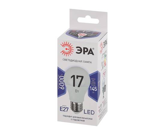 Лампа светодиодная Эра E27 17W 6000K LED A60-17W-860-E27 Б0031701, изображение 4