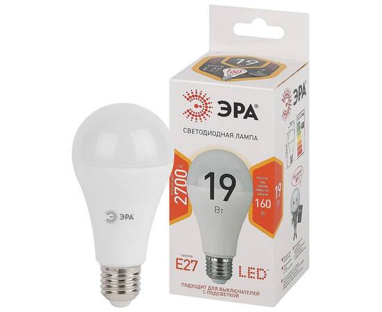 Лампа светодиодная Эра E27 19W 2700K LED A65-19W-827-E27 Б0031702, изображение 3