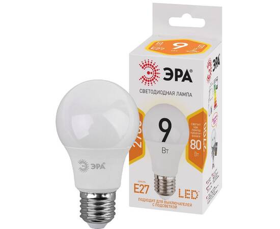 Лампа светодиодная Эра E27 9W 2700K LED A60-9W-827-E27 Б0032246