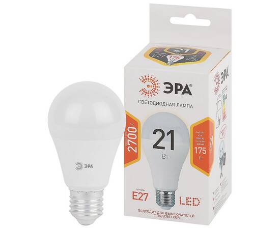 Лампа светодиодная Эра E27 21W 2700K LED A65-21W-827-E27 Б0035331, изображение 2