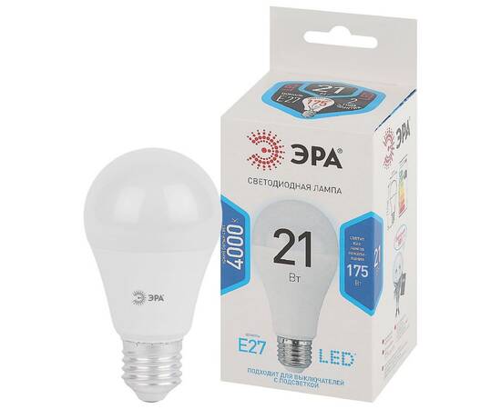 Лампа светодиодная Эра E27 21W 4000K LED A65-21W-840-E27 Б0035332, изображение 2