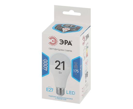 Лампа светодиодная Эра E27 21W 4000K LED A65-21W-840-E27 Б0035332, изображение 3
