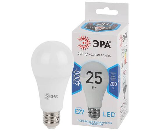 Лампа светодиодная Эра E27 25W 4000K LED A65-25W-840-E27 Б0035335, изображение 5