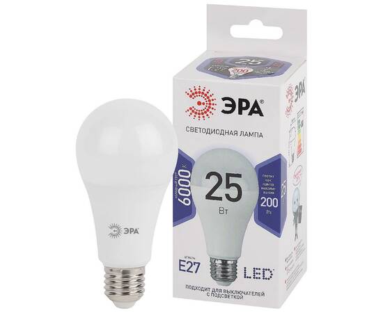 Лампа светодиодная Эра E27 25W 6000K LED A65-25W-860-E27 Б0035336, изображение 5
