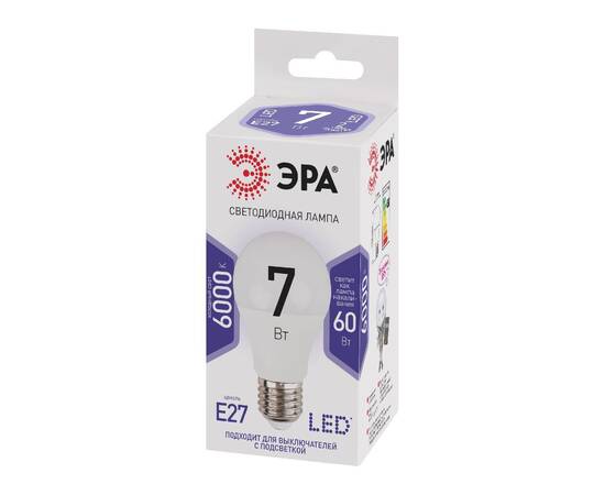 Лампа светодиодная Эра E27 7W 6000K LED A60-7W-860-E27 Б0044087, изображение 4