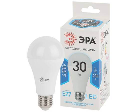 Лампа светодиодная Эра E27 30W 4000K LED A65-30W-840-E27 Б0048016, изображение 2