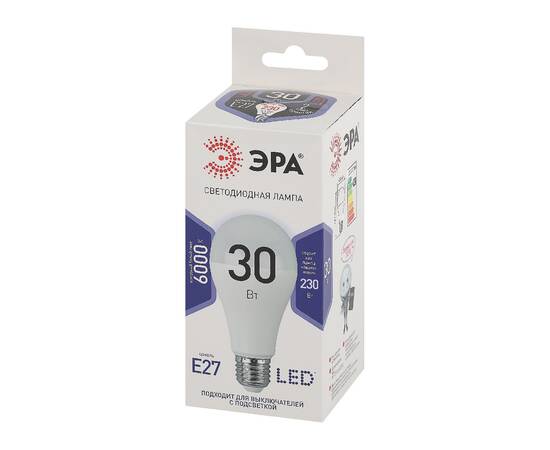 Лампа светодиодная Эра E27 30W 6000K LED A65-30W-860-E27 Б0048017, изображение 2