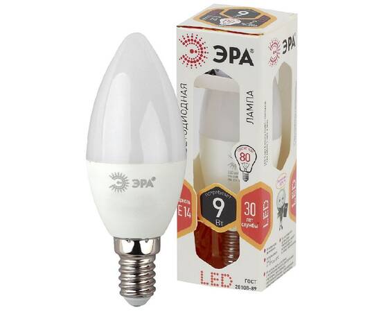 Лампа светодиодная Эра E14 9W 2700K LED B35-9W-827-E14 Б0027969