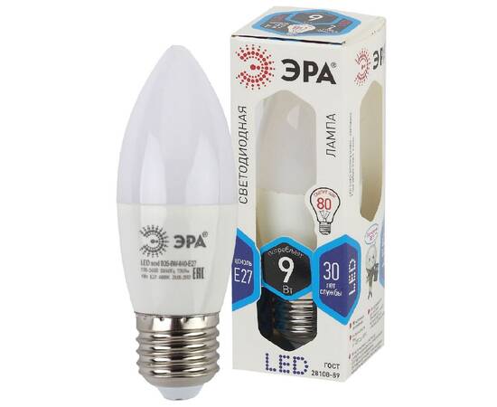 Лампа светодиодная Эра E27 9W 4000K LED B35-9W-840-E27 Б0027972